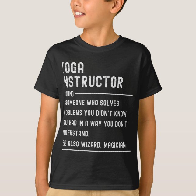 Camisetas de Definição de Instrutor de Yoga Título (Frente)