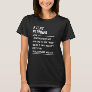 Camisetas de Definição de Planejamento de Eventos