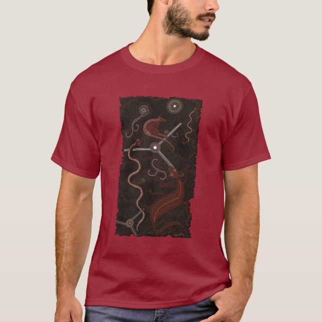 Camisetas de estilo aborígene australiano Kangaroo (Frente)