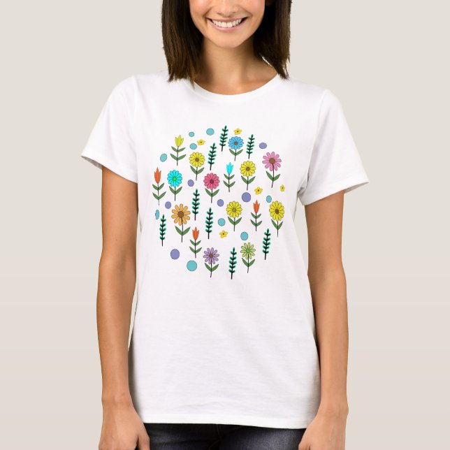 CAMISETAS DE FLORES COLORIDAS (Frente)