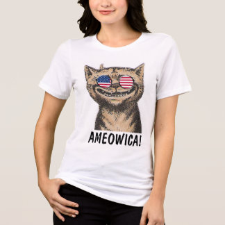 Camisetas de gato do dia 4 de julho, AMEOWICA!