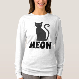 CAMISETAS DE GATO PRETO MEOW