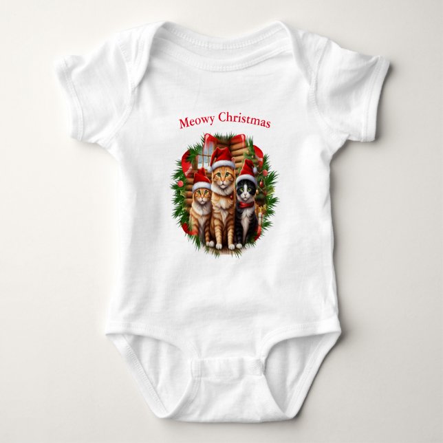 Camisetas de gatos Natal (Frente)