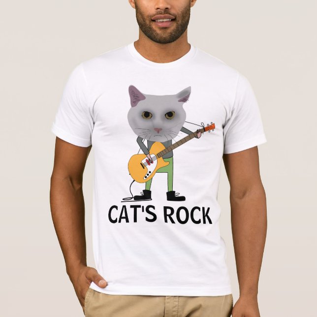 Camisetas de GATOS TOCANDO ROCK, GATO TOCANDO GUIT (Frente)
