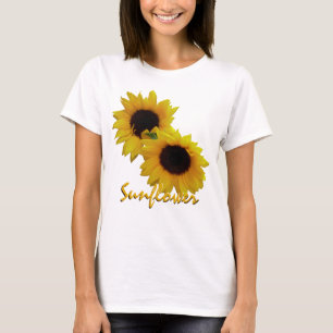 Camisetas de girassol femininas Camisa de girassol
