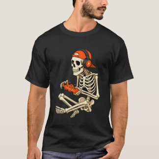 Camisetas de Halloween Esqueleto Gamer Vídeo Jogos