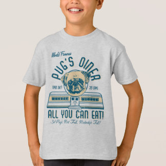 Camisetas de Jantar de Pug, Estilo de Vintagem Ret