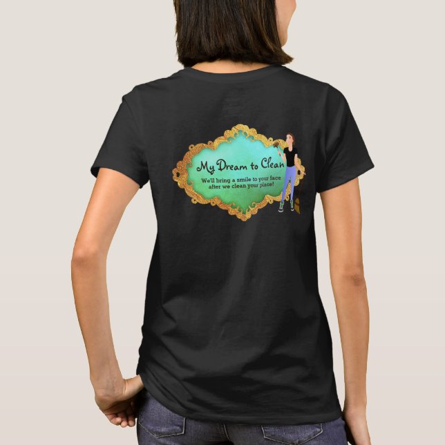 Camisetas de logotipo do serviço de limpeza de cas (Verso)