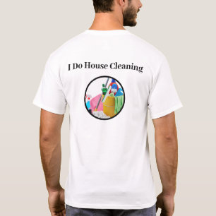 Camisetas de logotipo simples do serviço de limpe