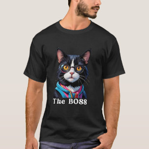 Camisetas de Mãe de Gato THE BOSS. Estilo de Féria