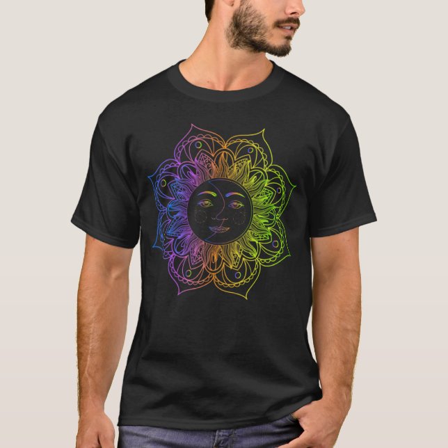 Camisetas de Meditação Cótis Namaste Sun e Moon Yo (Frente)