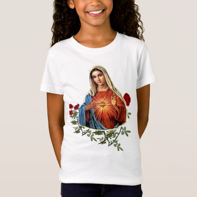 Camisetas de meninas da Mãe Maria (Frente)