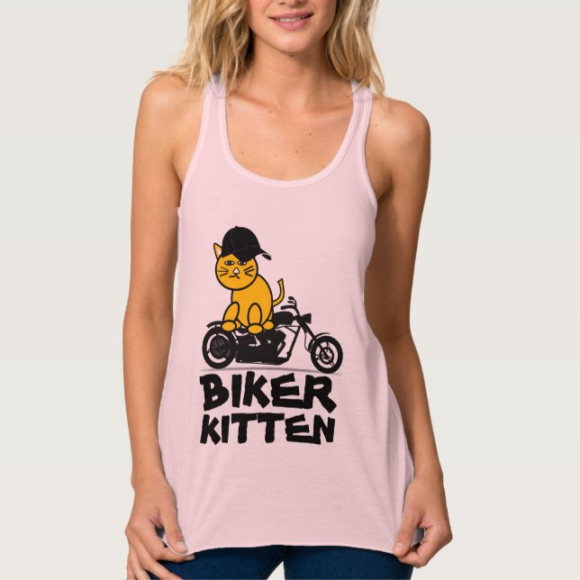 CAMISETAS DE MOTOCICLETA GATA FEMININA (Frente)