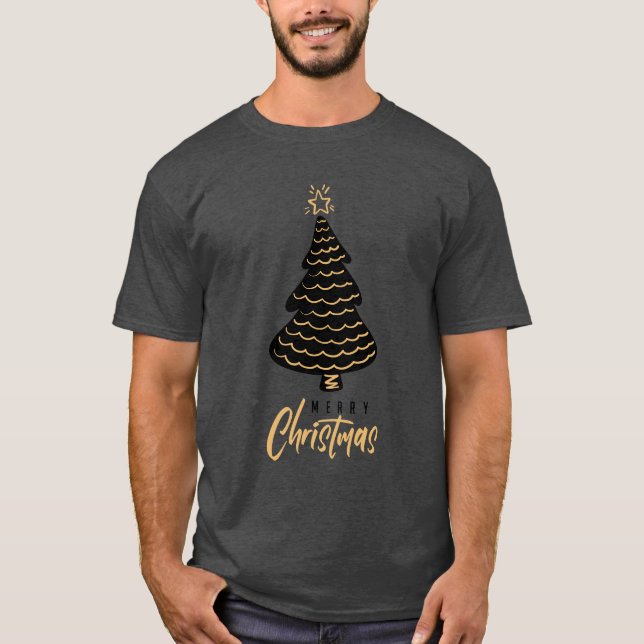 Camisetas de Natal desenhadas por uma mão elegante (Frente)