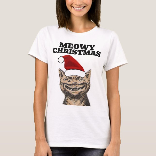 Camisetas de Natal engraçadas, Meowy (Frente)