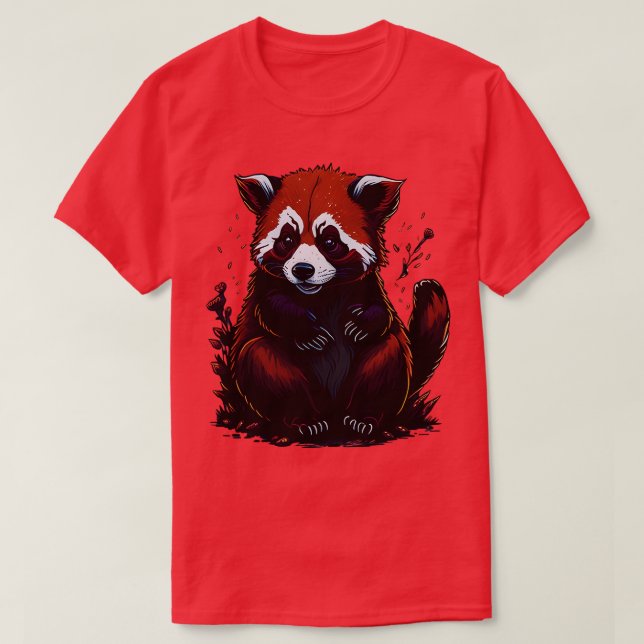 camisetas de panda vermelha (Frente do Design)