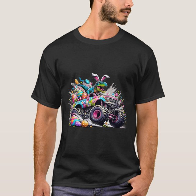 Camisetas de Páscoa para Crianças Meninos Bunny T  (Frente)