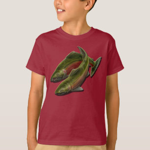 Camisetas de pescar crianças Camisolas de coho Sal