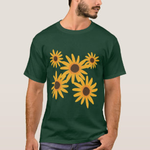 Camisetas de pintura de girassóis