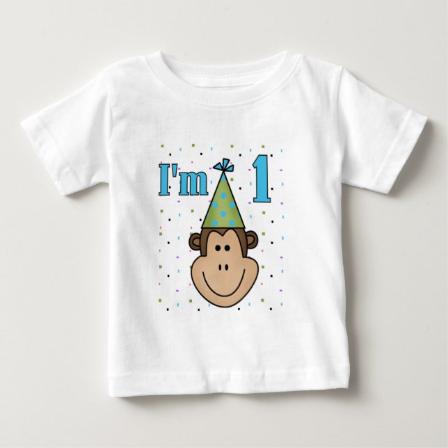 Camisetas de primeiro aniversario de macaco no Par (Frente)