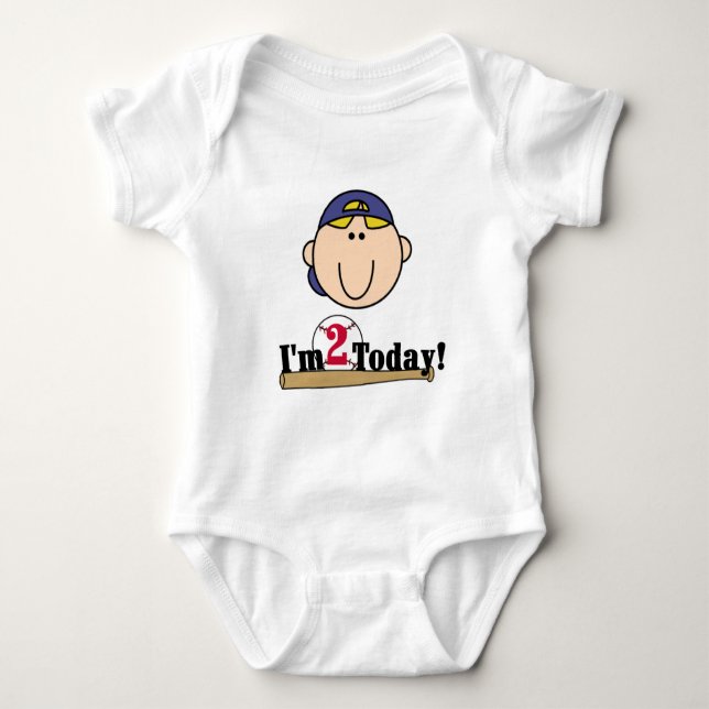 Camisetas de segundo aniversário de Baseball Blone (Frente)