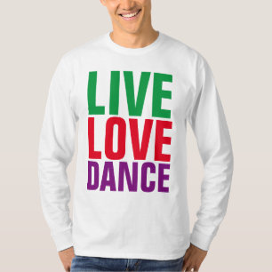 CAMISETAS DE T-Shirts DE DANÇA DE AMOR VIVO