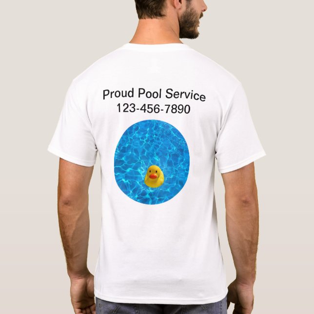 Camisetas de trabalho do logotipo de serviço de pi (Verso)