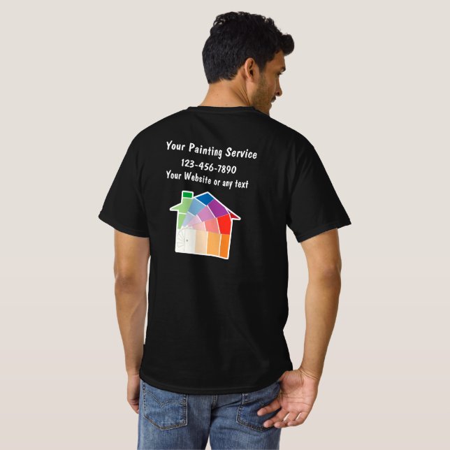 Camisetas de trabalho simples do pintor profission (Parte Traseira Completa)