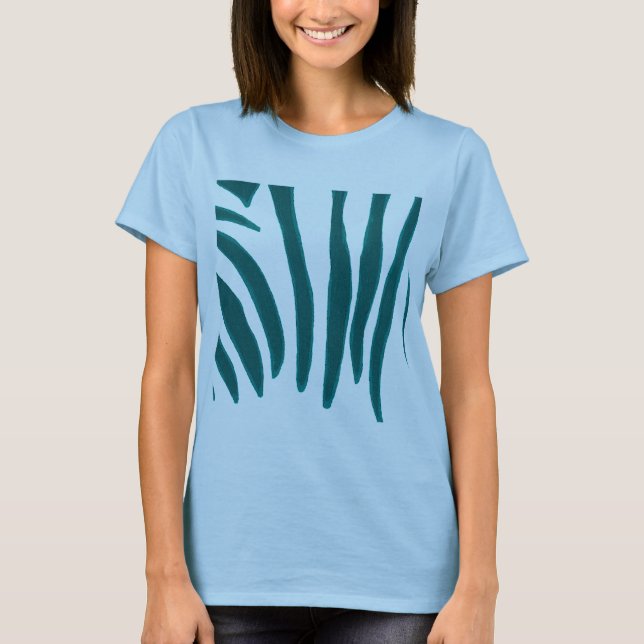 Camisetas de Turquesa Teal Zebra stripes (Frente)