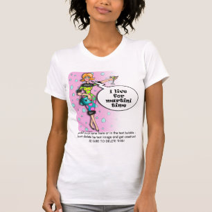 Camisetas de Twofer - diva de Martini das bolinhas