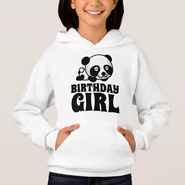 Camisetas de Urso Panda MENINA DE ANIVERSÁRIO (Frente)