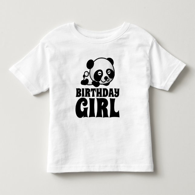 Camisetas de Urso Panda MENINA DE ANIVERSÁRIO (Frente)