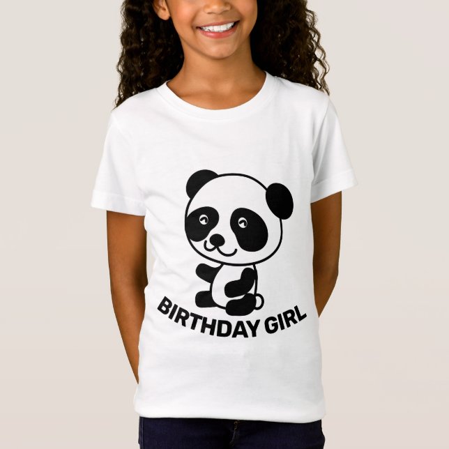 Camisetas de Urso Panda MENINA DE ANIVERSÁRIO (Frente)