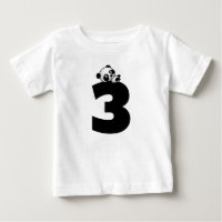 Camisetas de urso panda para aniversário de 3 anos