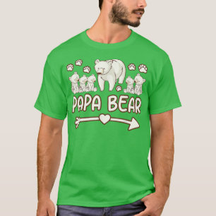 camisetas de ursos pais para papa, mens 5 filhotes