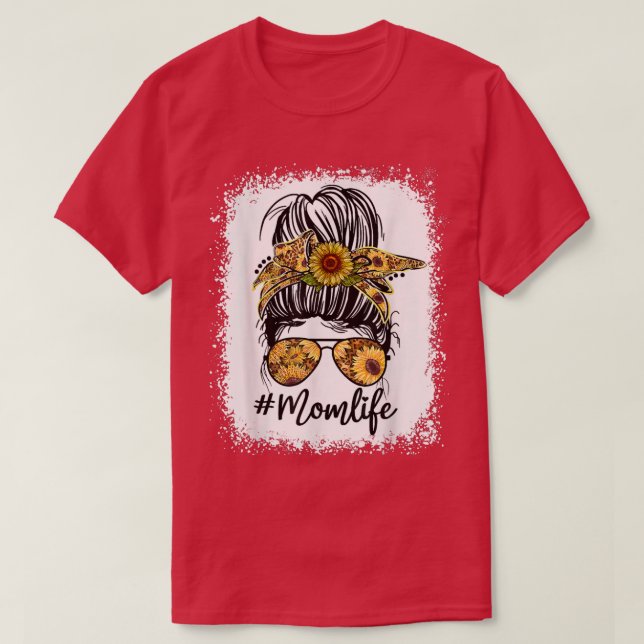 Camisetas De Vida De Girassol Branqueado Para Mamã (Frente do Design)