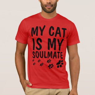 Camisetas do dia dos namorados alma gêmea do gato