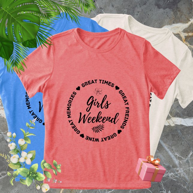 Camisetas do Fim de Semana de Correspondência - Me (Matching Girls Weekend Trip T-Shirts - Great Memories & Weekend Vibes Tee)