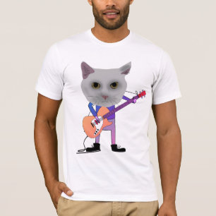 Camisetas do GATO TOCANDO GUITARRA ELÉTRICA