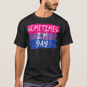 Camisetas do Orgulho LGBTQ Às Vezes Sinalizador Bi