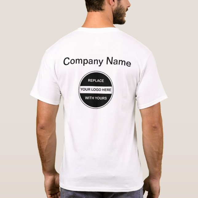 Camisetas do trabalho do logotipo do negócio (Verso)
