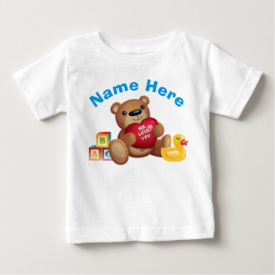 Camisetas do urso de pelúcia personalizadas, beb