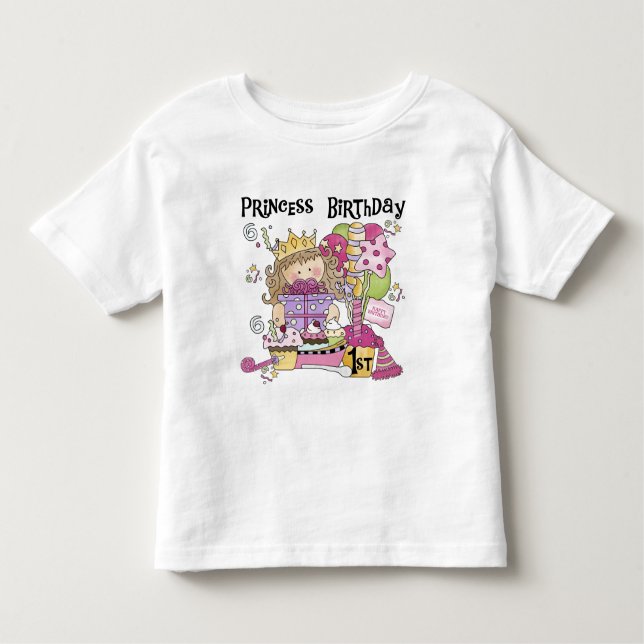Camisetas e presentes da Princesa primeiro anivers (Frente)