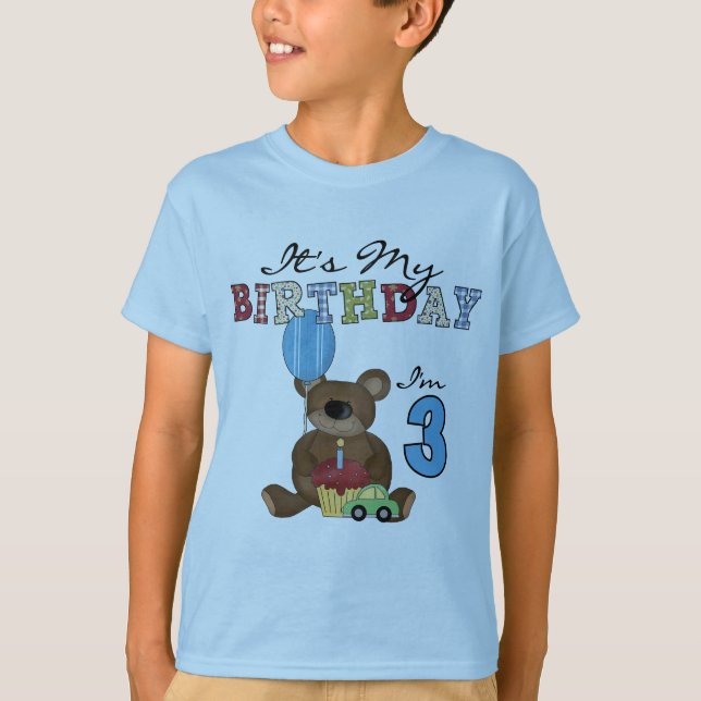 Camisetas e presentes de aniversário de 3 anos de  (Frente)
