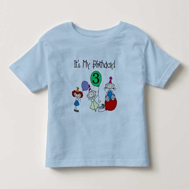 Camisetas e presentes de aniversário de 3 anos de  (Frente)