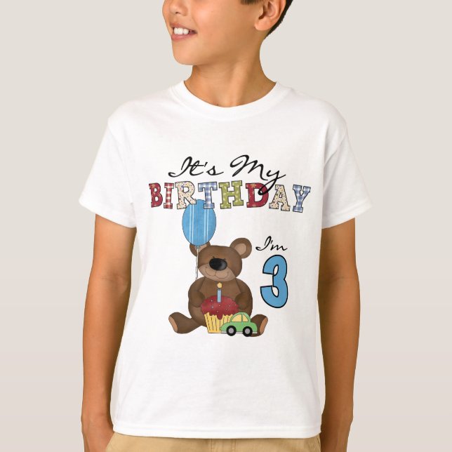 Camisetas e presentes de aniversário de 3 anos de  (Frente)