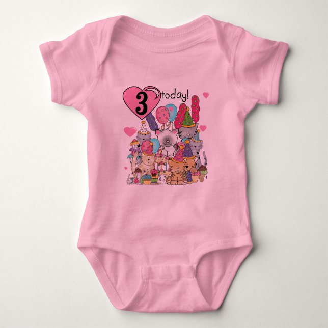 Camisetas e presentes de aniversário de 3 anos de  (Frente)