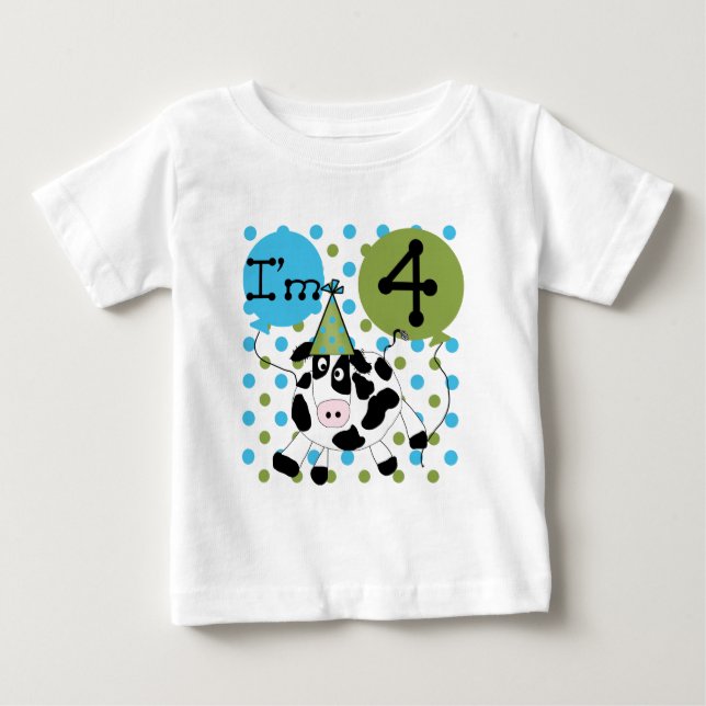 Camisetas e presentes de aniversário do 4º anivers (Frente)