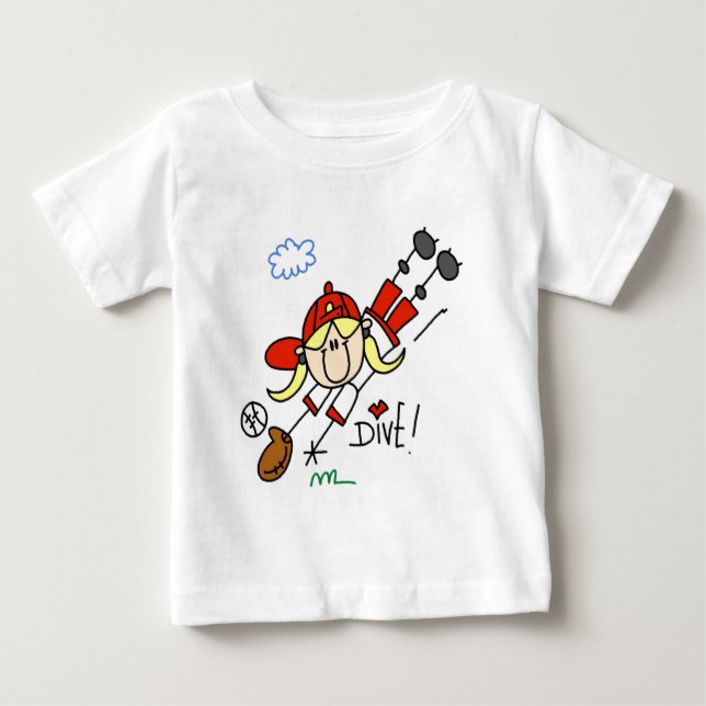 Camisetas e Presentes de Beisebol para Meninas (Frente)