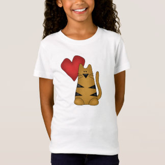 Camisetas e presentes de coração e de gatos riscad